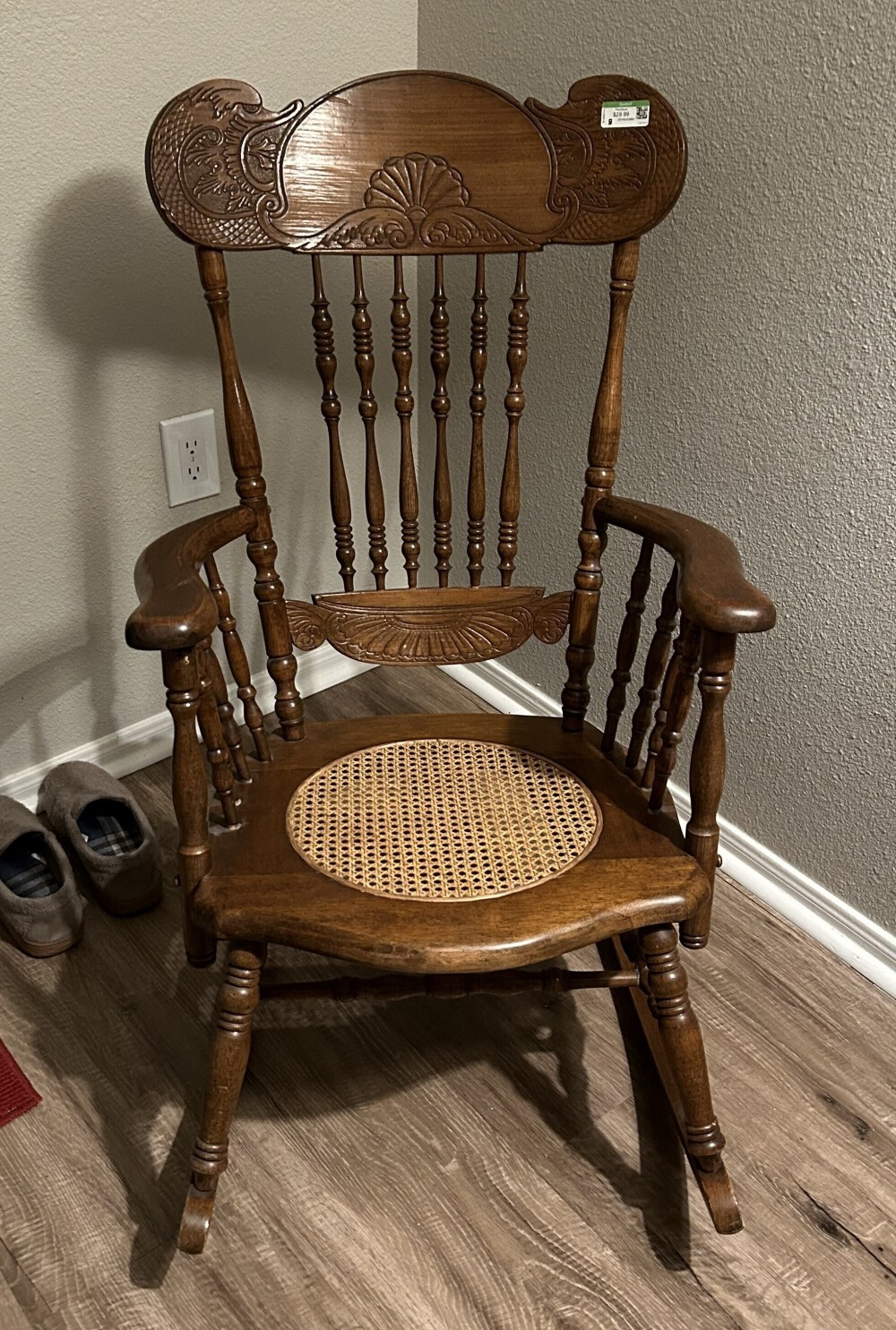 a wobbly rocking chair from a local thrift store.